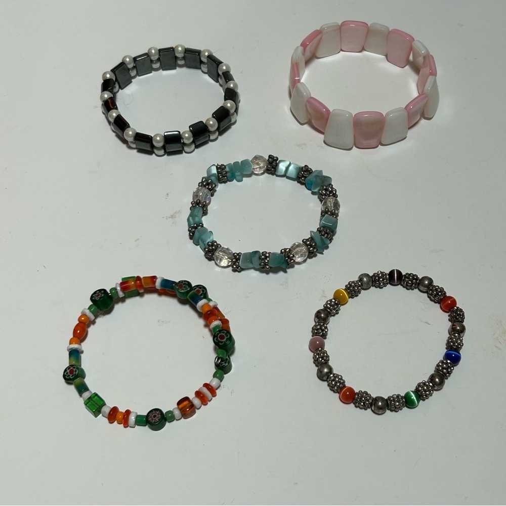 Beaded Bracelet Lot - Set of 5